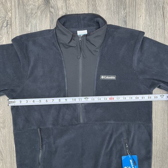 Columbia 1/2 Fleece Sweater Size Medium Mens Black Sequoia Grove $60 - Picture 5 of 16